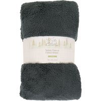 Soft Teddy Fleece Fitted Sheet - Charcoal / Double - image 1