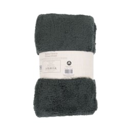 Soft Teddy Fleece Fitted Sheet - Charcoal / Double - thumbnail 2