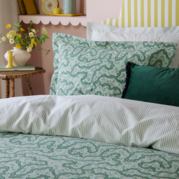 Brianna Floral Cotton Duvet Cover Set - Tarragon Green / Single - thumbnail 2