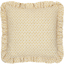 Panni Block Textured Ruffle Cushion 45 x 45cm - Linen-Ochre / Feather - thumbnail 3