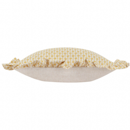 Panni Block Textured Ruffle Cushion 45 x 45cm - Linen-Ochre / Feather - thumbnail 2