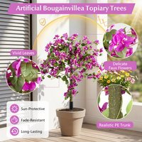 Set of 2 Bougainvillea Artificial Trees - Pink