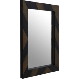 Tia Champagne Chain Design Wall Mirror - Black - thumbnail 2