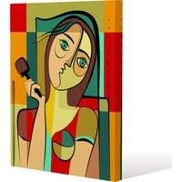 woman with chocolate in hand Canvas Print - Green / 91cm / 61cm - thumbnail 1