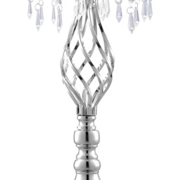 Crystal Pendant Candle Holder for Wedding Decor - Silver - thumbnail 4