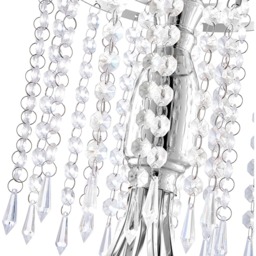 Crystal Pendant Candle Holder for Wedding Decor - Silver - thumbnail 3
