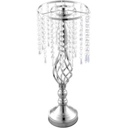 Crystal Pendant Candle Holder for Wedding Decor - Silver - thumbnail 2