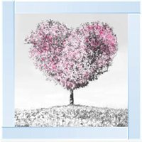 Heart Tree Glitter Liquid Wall Art Dcor - Silver