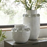 Dara Large Hydria Vase Elegant Textured Ceramic Centerpiece - White