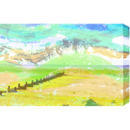 Yellow Beach Graphic Art Wrapped on Canvas - Yellow / 46cm - thumbnail 2