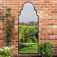 Arcus Crown Arch Leaner Outdoor Wall Garden Mirror - Black / 180cm - image 1