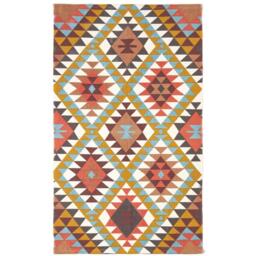 Homescapes Olso Cotton Diamond Pattern Rug - Multi Colour / 150cm - thumbnail 3