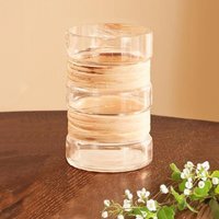 Gaia Small Glass Vase in Metallic Antique Finish - Glass 90%,Cane 10%