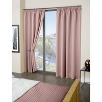 Woven Thermal Blackout Pencil Pleat Curtains - Blush Pink / 168cm / 137cm