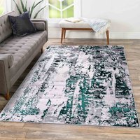 Emperor Styra Modern Grunge Abstract Area Rugs - Aqua / 160x230 cm Rectangle - image 1