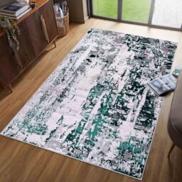 Emperor Styra Modern Grunge Abstract Area Rugs - Aqua / 160x230 cm Rectangle - thumbnail 3