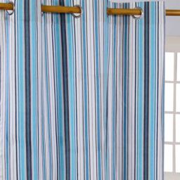 New England Stripes Ready Made Blue Curtain Pair - Blue / 228cm / 137cm - thumbnail 3