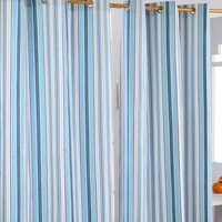 New England Stripes Ready Made Blue Curtain Pair - Blue / 137cm / 228cm
