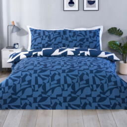 Logan Geo Duvet Set - Navy / Double - thumbnail 2