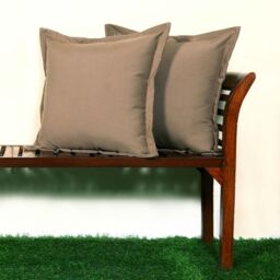 Plain Outdoor Cushion 45 x 45 cm, Set of 2 - Beige - thumbnail 2