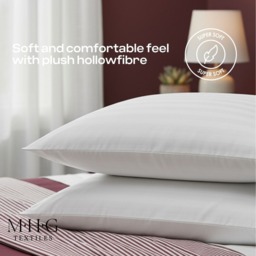 Hotel Quality Striped Microfibre Pillow Medium Firm Support  - White / 4 - thumbnail 5