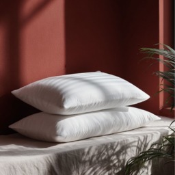 Hotel Quality Striped Microfibre Pillow Medium Firm Support  - White / 4 - thumbnail 3