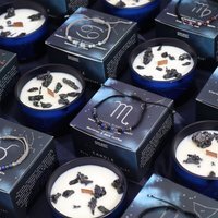 Pisces Zodiac Crystal Candle Gemstone Bracelet Set - Blue