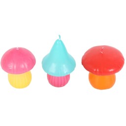 Set of 3 Mushroom Shaped Candles - Multicolour - thumbnail 4