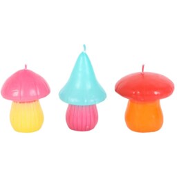 Set of 3 Mushroom Shaped Candles - Multicolour - thumbnail 3
