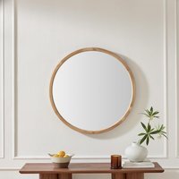 Judith Wood Medium 80x80cm Round Wall Mirror - Oak