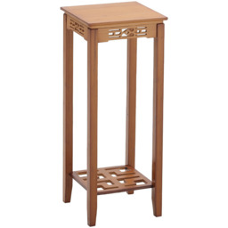 Bamboo Wooden 2 Layer Plant Flower Storage Square Shelf Bonsai Display - Brown - thumbnail 3