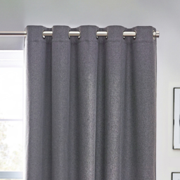 Dawn Textured Blackout Eyelet Curtains - Charcoal / 117cm / 137cm - thumbnail 4