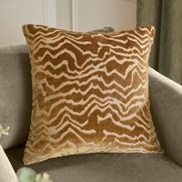 Tierra Cut Velvet Abstract Cushion - Brass / Polyester - image 1