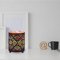 Himalayan Salt Lamp Metal Baskets - Black / Floral - thumbnail 4