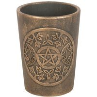 Bronze Effect Terracotta Plant Pot with Motif - Triple Moon - thumbnail 1