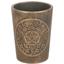 Bronze Effect Terracotta Plant Pot with Motif - Triple Moon - thumbnail 2