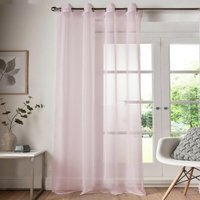 Voile Panel Curtain Eyelet - Pink / 48in