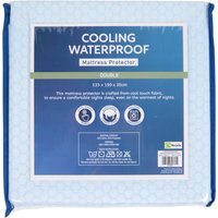 Cooling Waterproof Mattress Protector - Blue / Double