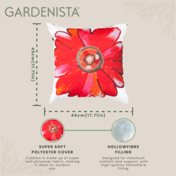 Printed Outdoor Scatter Cushion Garden Furniture Decorative Pillows  - Daisy Red / 6 - thumbnail 4