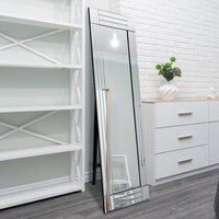MirrorOutlet Bevelled Square Corner Cheval Free Standing Mirror 150 X 40cm - Clear - image 1