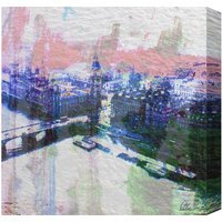 London What a View Graphic Art on Canvas - Blue / 61cm