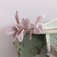 Artificial Lambs Ear Spray 38cm - Light Burgundy