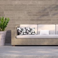 Black  White Floral Outdoor Cushion - Black / 60cm - image 1