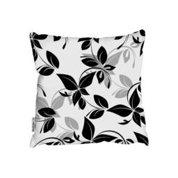 Black  White Floral Outdoor Cushion - Black / 60cm - thumbnail 2