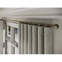 28mm Styleline Gliding Curtain Pole Set with Ball End - Taupe - Taupe / 210cm