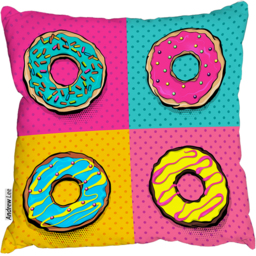 Set Doughnut Sweet Food, Donut Cartoon Pop Art Style Cushion - Pink / 60 - thumbnail 2