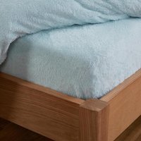 Teddy Fleece Thermal Fitted Bed Sheet - Blue / King