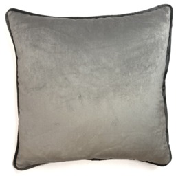 Piped Velvet Cushion Cover (43x43) - Charcoal - thumbnail 2