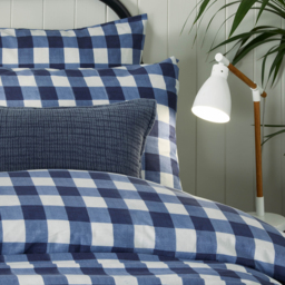 Hartsford Gingham Check Duvet Cover Set - Navy / King - thumbnail 2