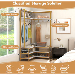 Garment Rack Clothes Rack - White - thumbnail 3